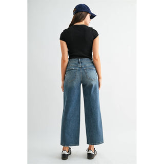 Mica Rowan High Rise Straight Ankle Jeans