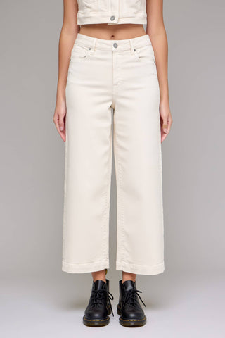 Ecru Clean Stretch Cropped Wide leg