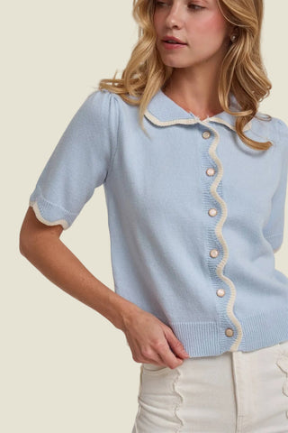 Charlotte Scallop Collar Cardigan