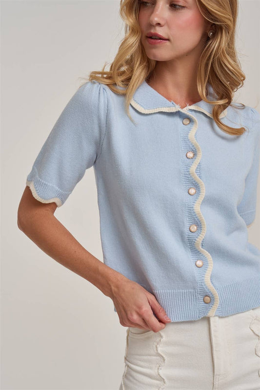 Charlotte Scallop Collar Cardigan