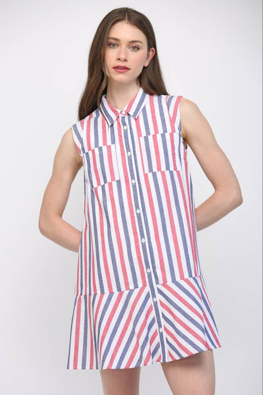 Savannah Stripe Shirt Dress