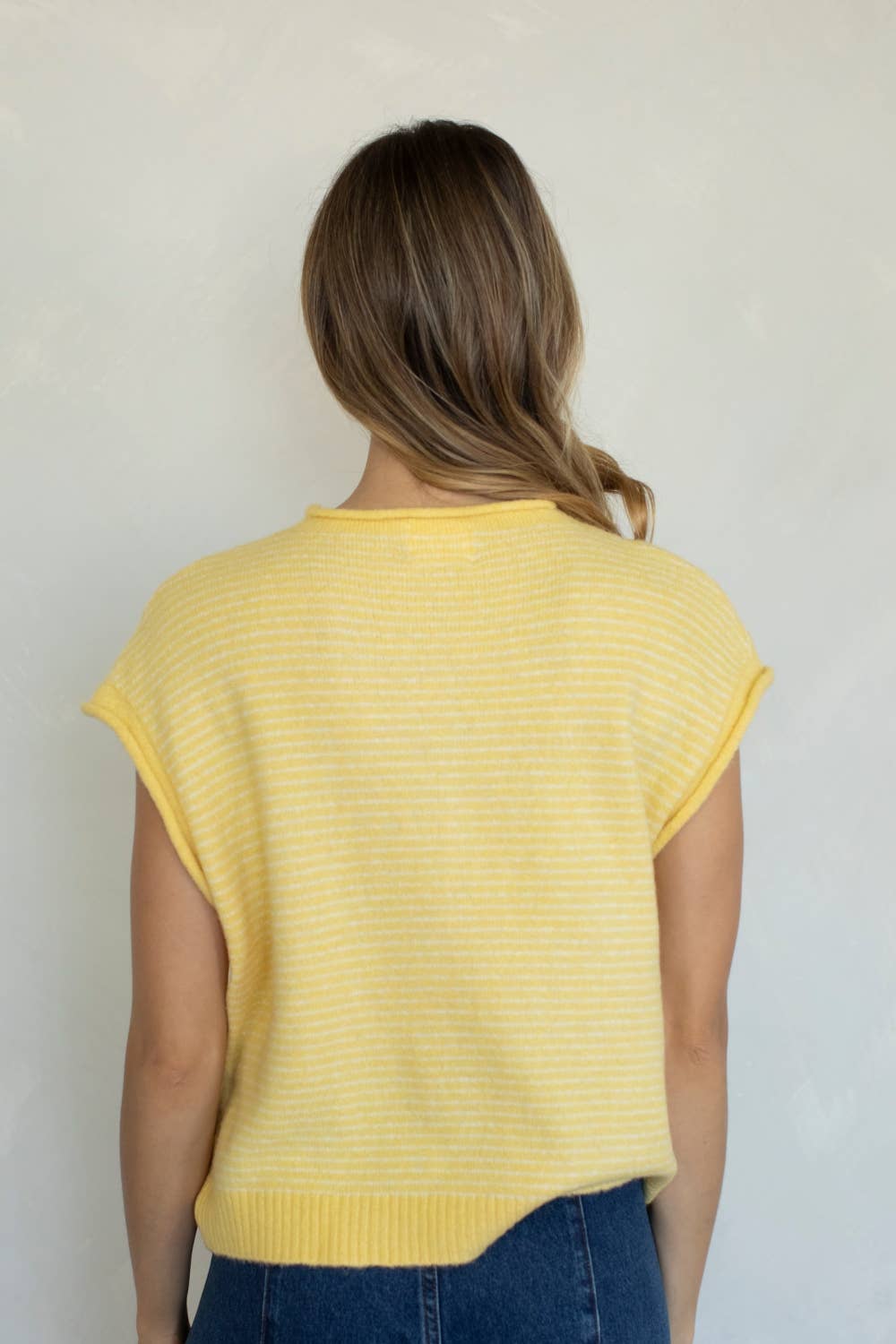 Piper Vest Cardigan - Pin Stripe
