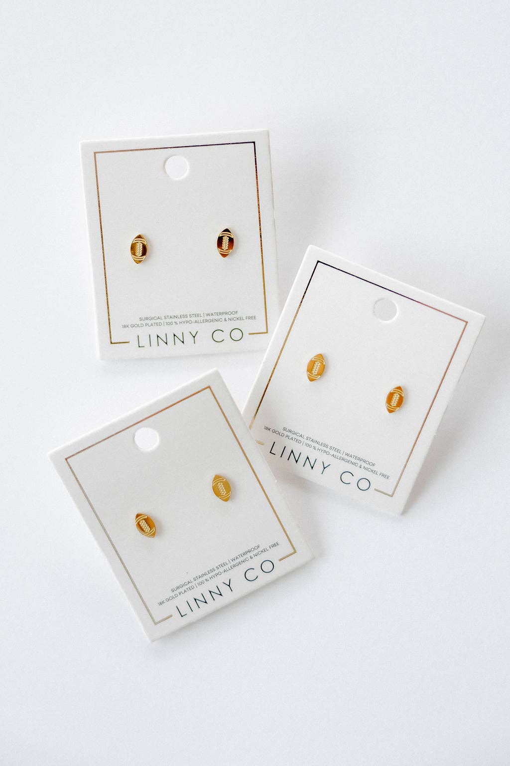 Screwback Stud Earrings - Football
