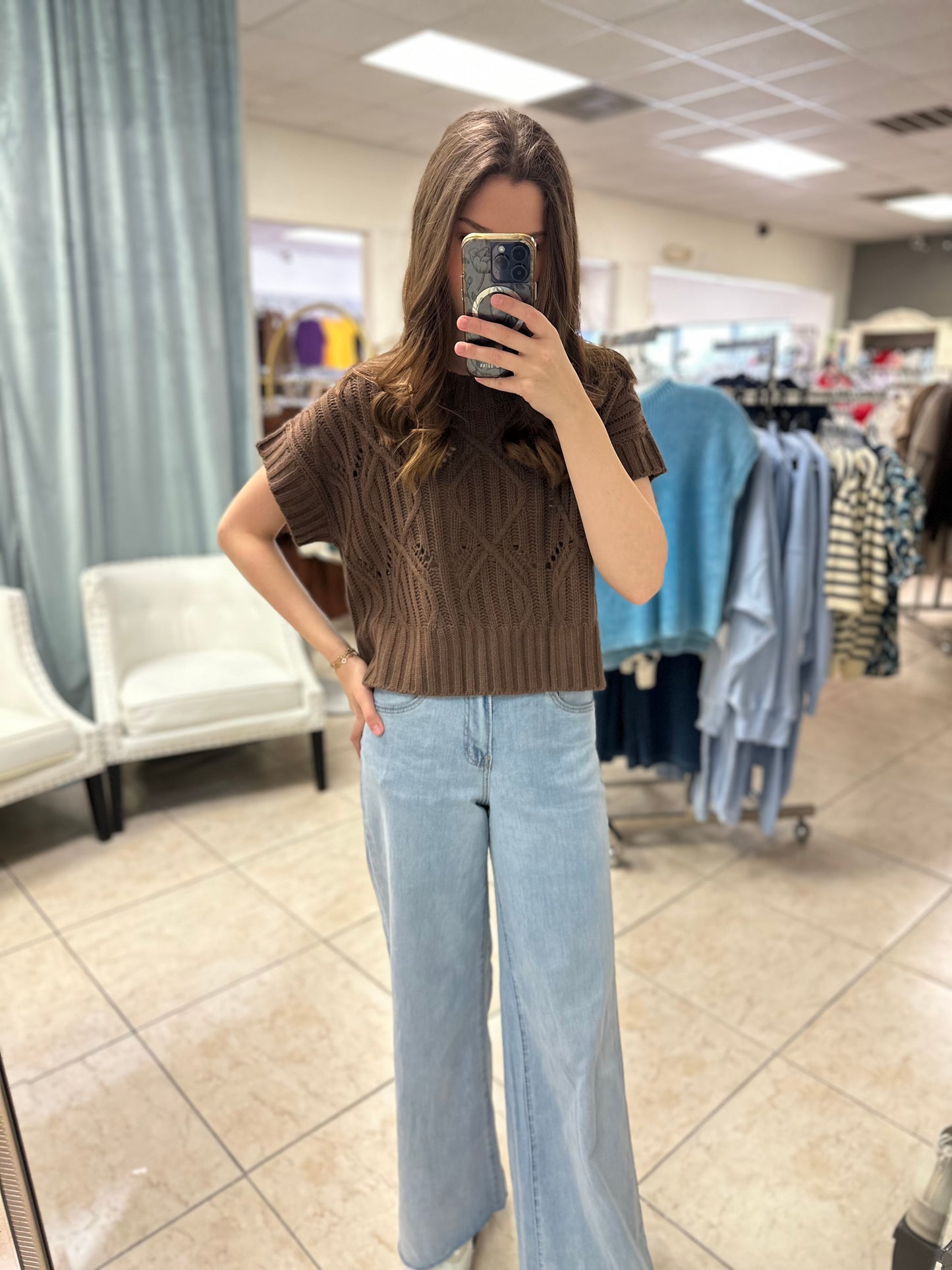 Classic Cable Knit Sweater Top