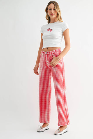 Sophie Gingham Straight Leg Pants