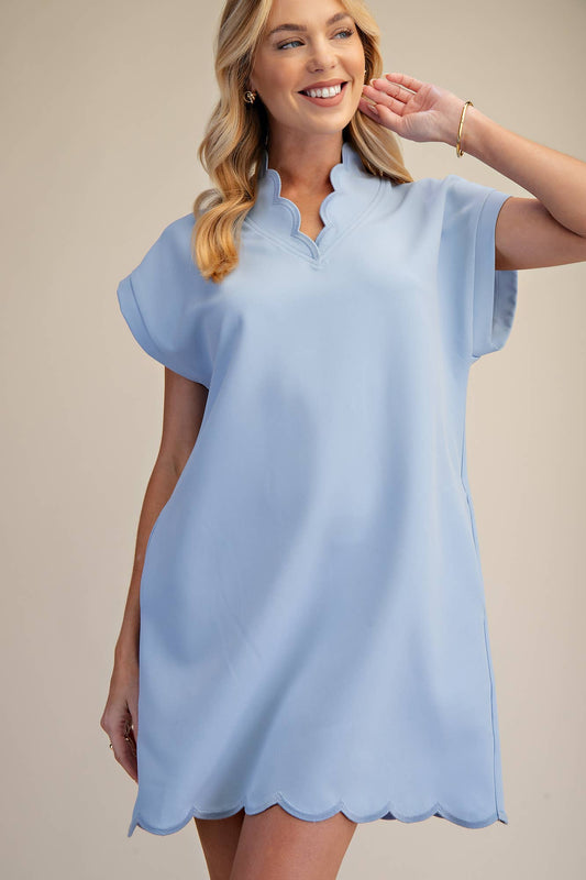 The Scalloped Grace Mini Dress
