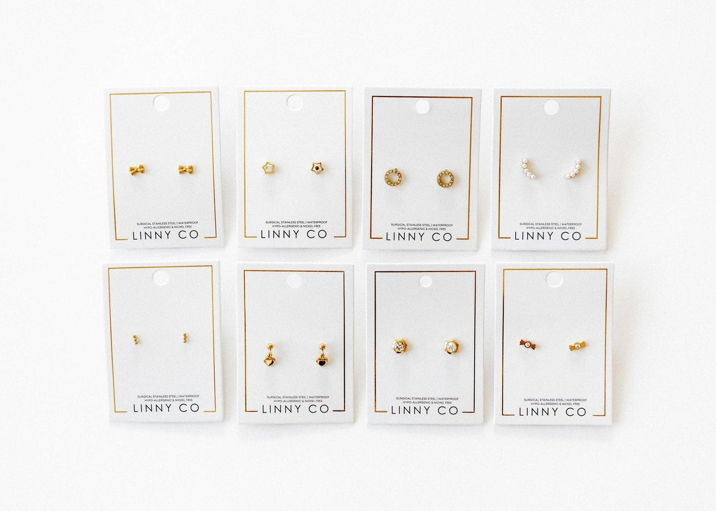 Screwback Stud Earrings - Abigail Pearl Gold
