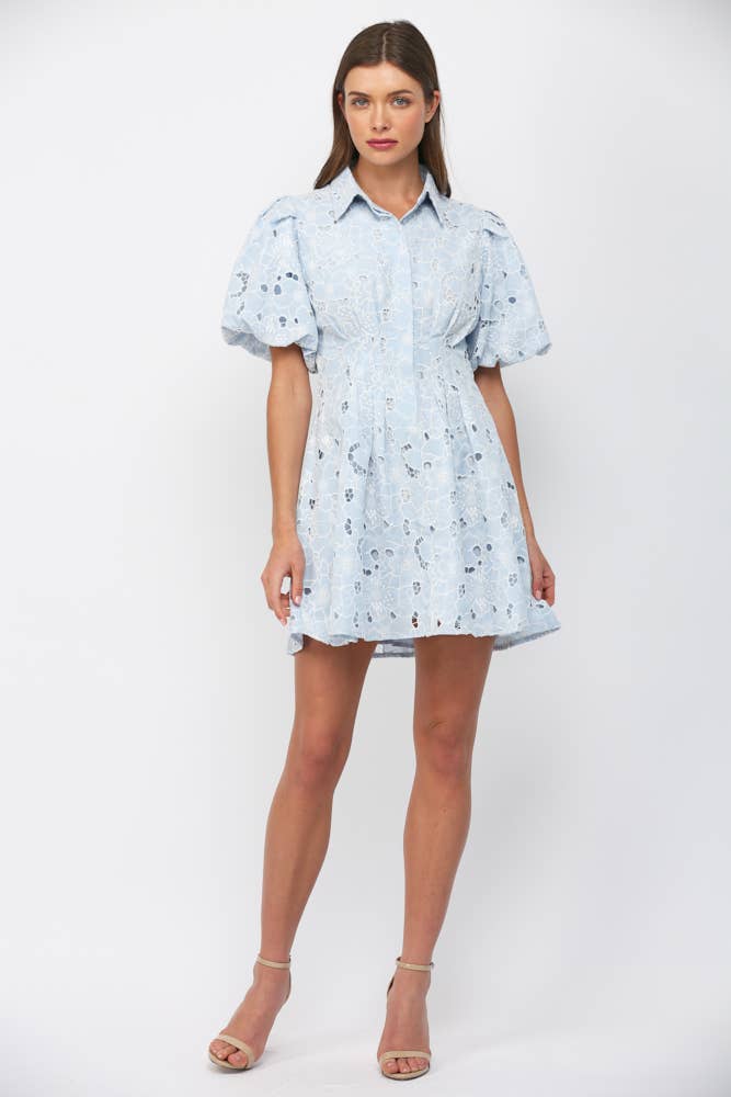 Camille Lace Puff Sleeve Dress
