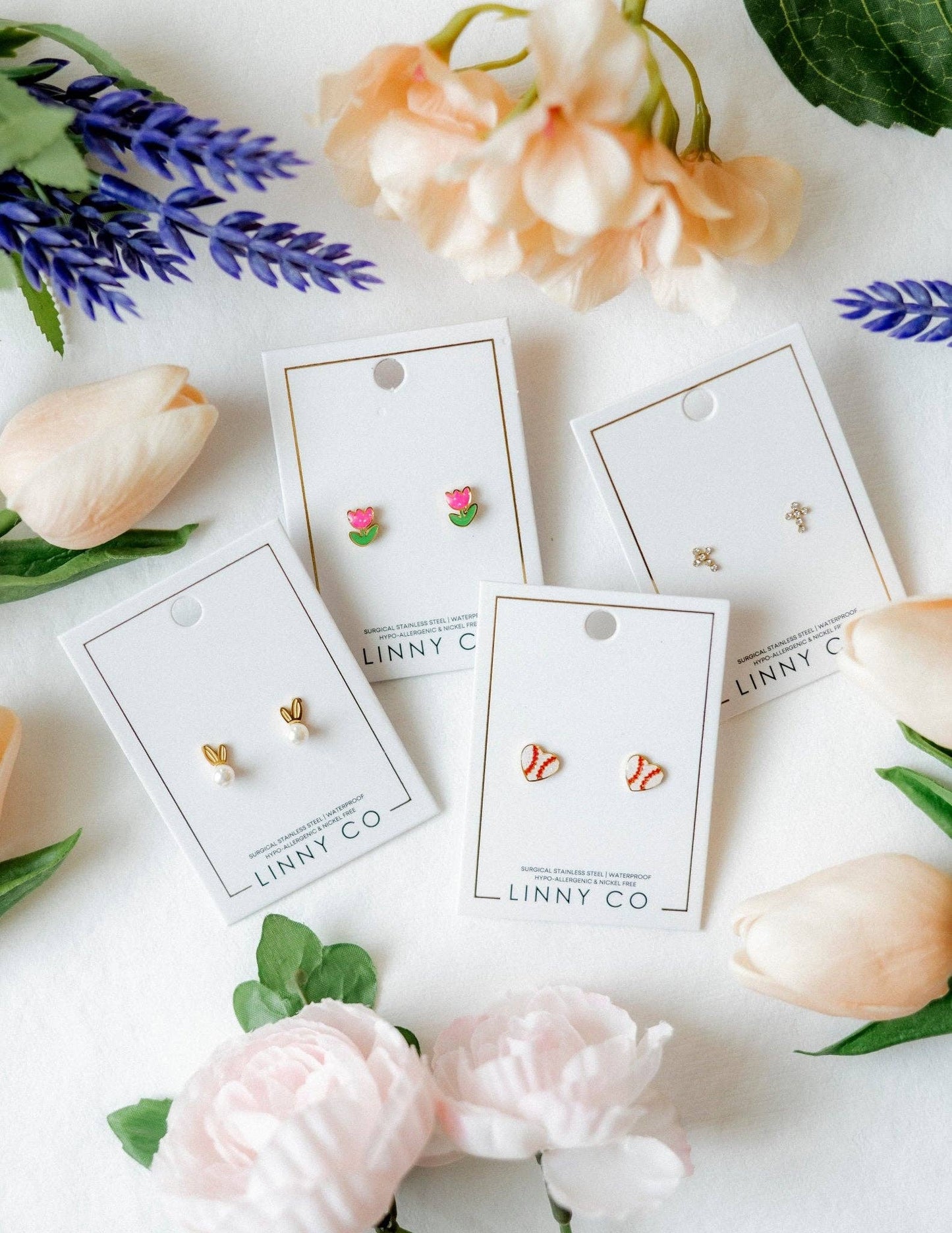 Screwback Stud Earrings - Tulip Pink