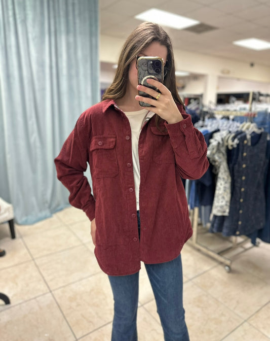 Ruston Ridge Reversible Corduroy Shacket