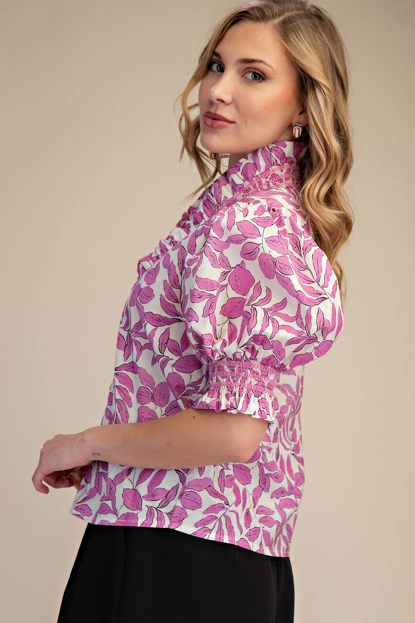 Delilah Smocked Ruffle Blouse
