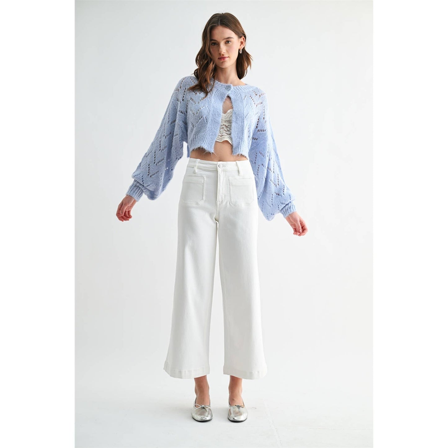 Colette High Rise Ankle Wide Leg Jeans