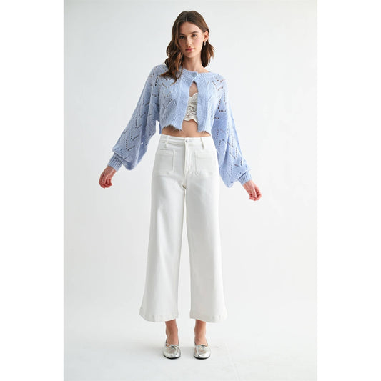 Colette High Rise Ankle Wide Leg Jeans