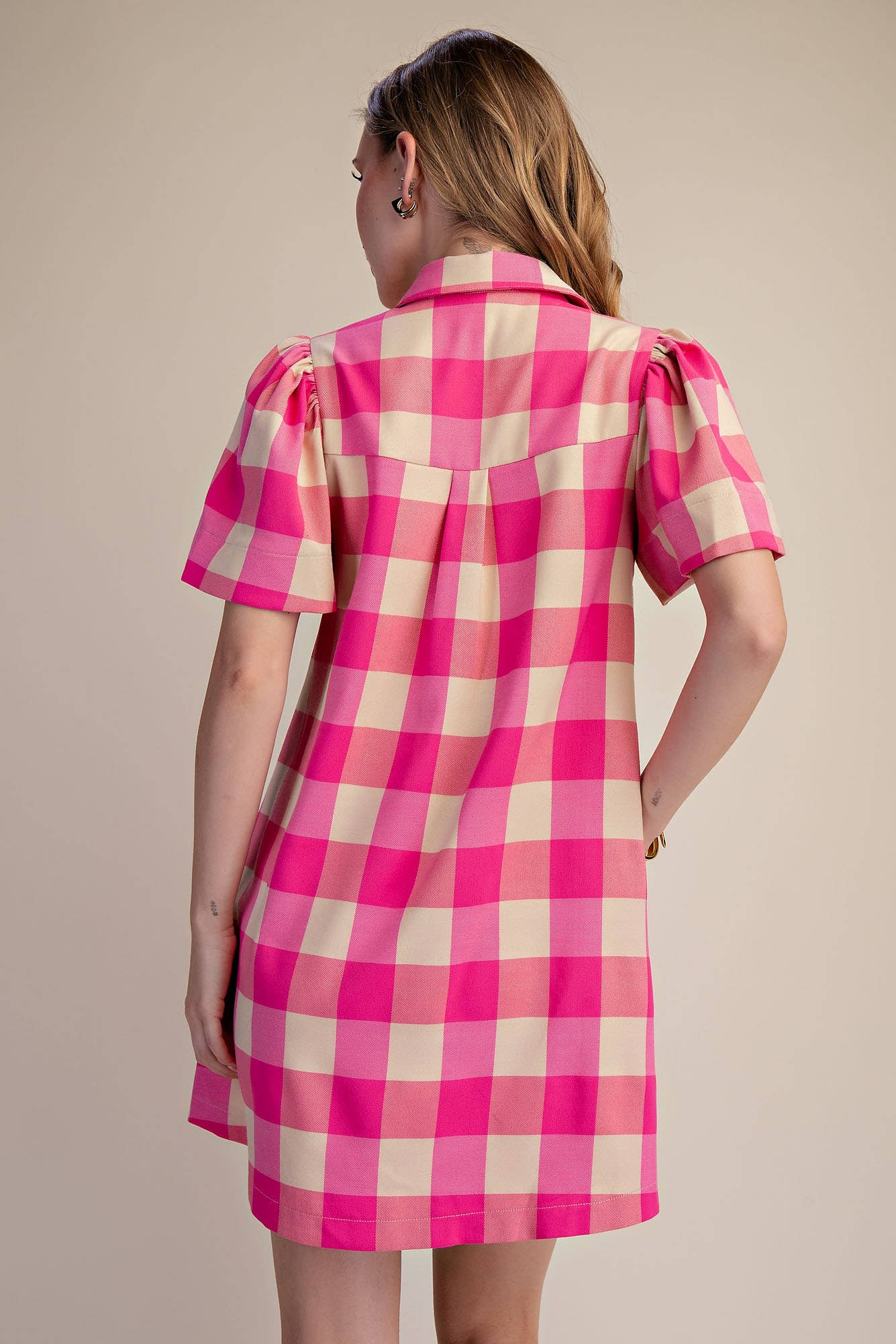 Poppy Gingham Button Down Mini Dress