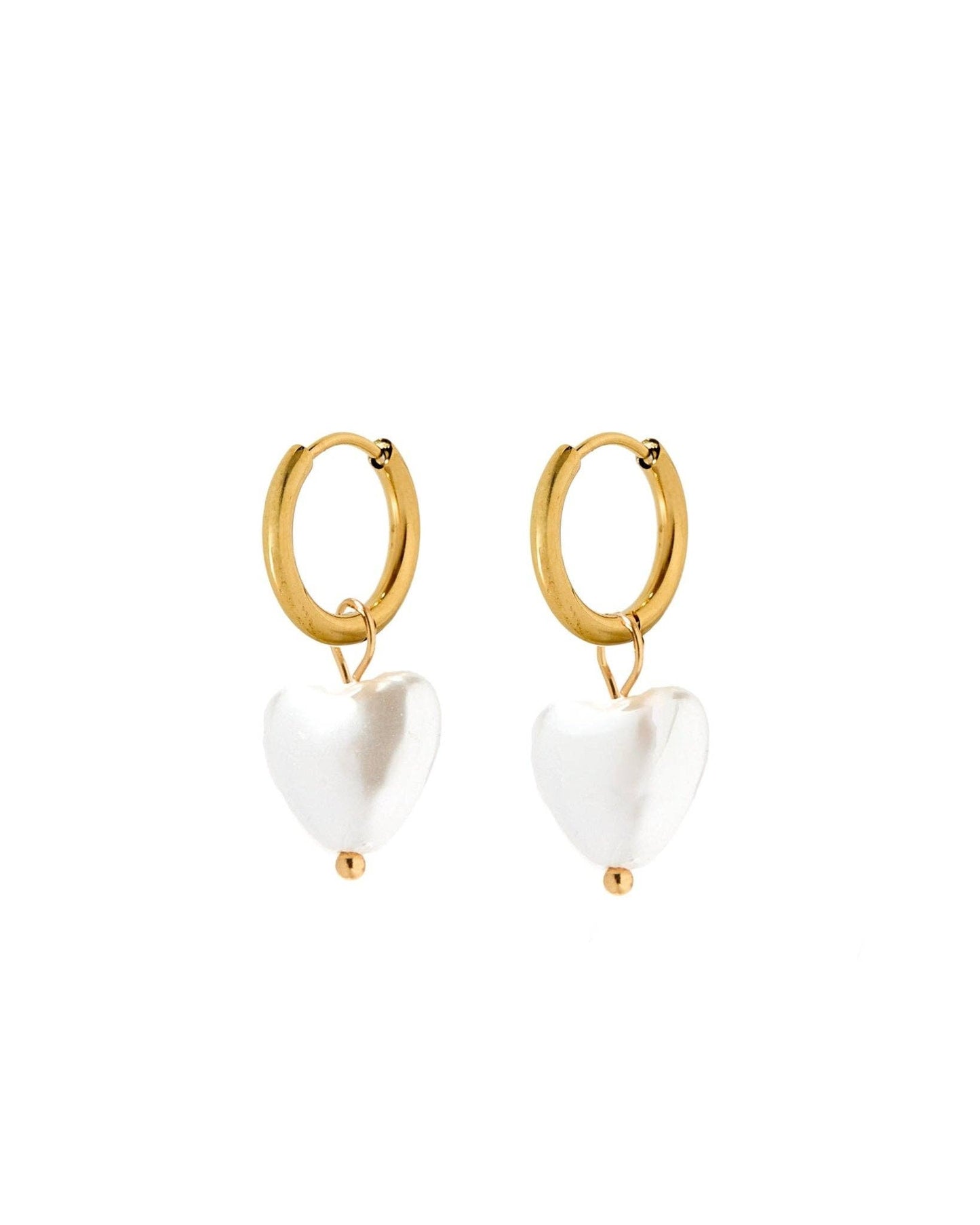 Huggie Charm Earrings - Willa Heart Gold