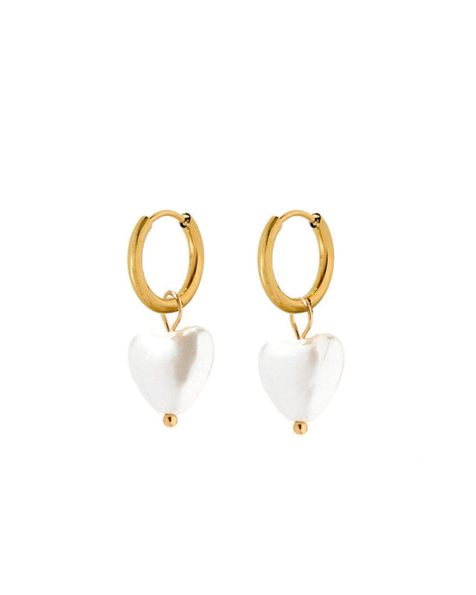 Huggie Charm Earrings - Willa Heart Gold