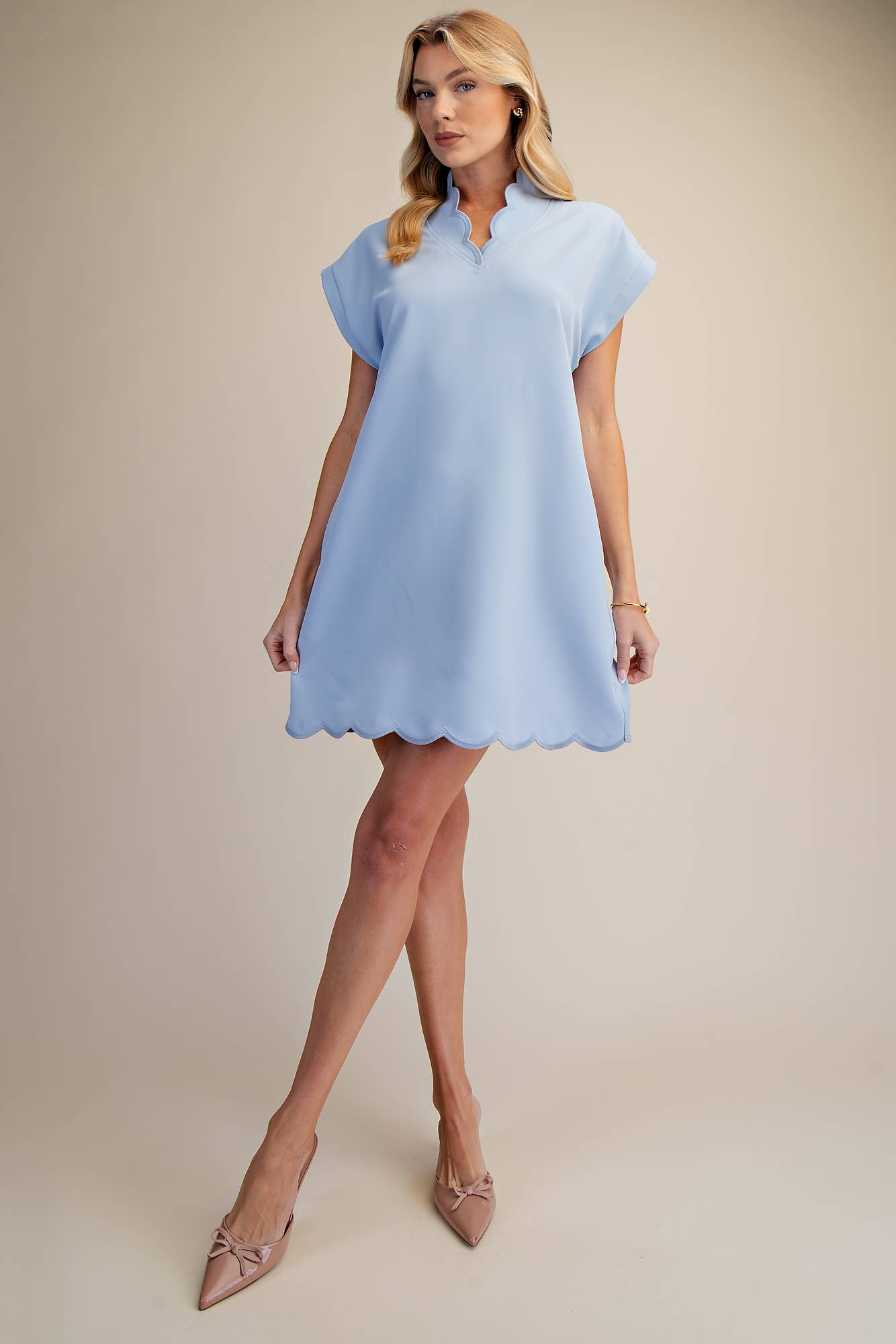 The Scalloped Grace Mini Dress