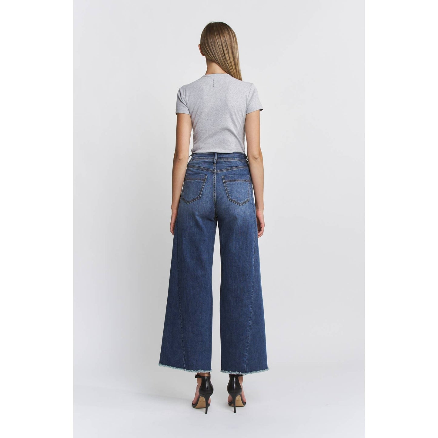 Sandi SUPER HIGH WIDE LEG ANKLE RAW HEM