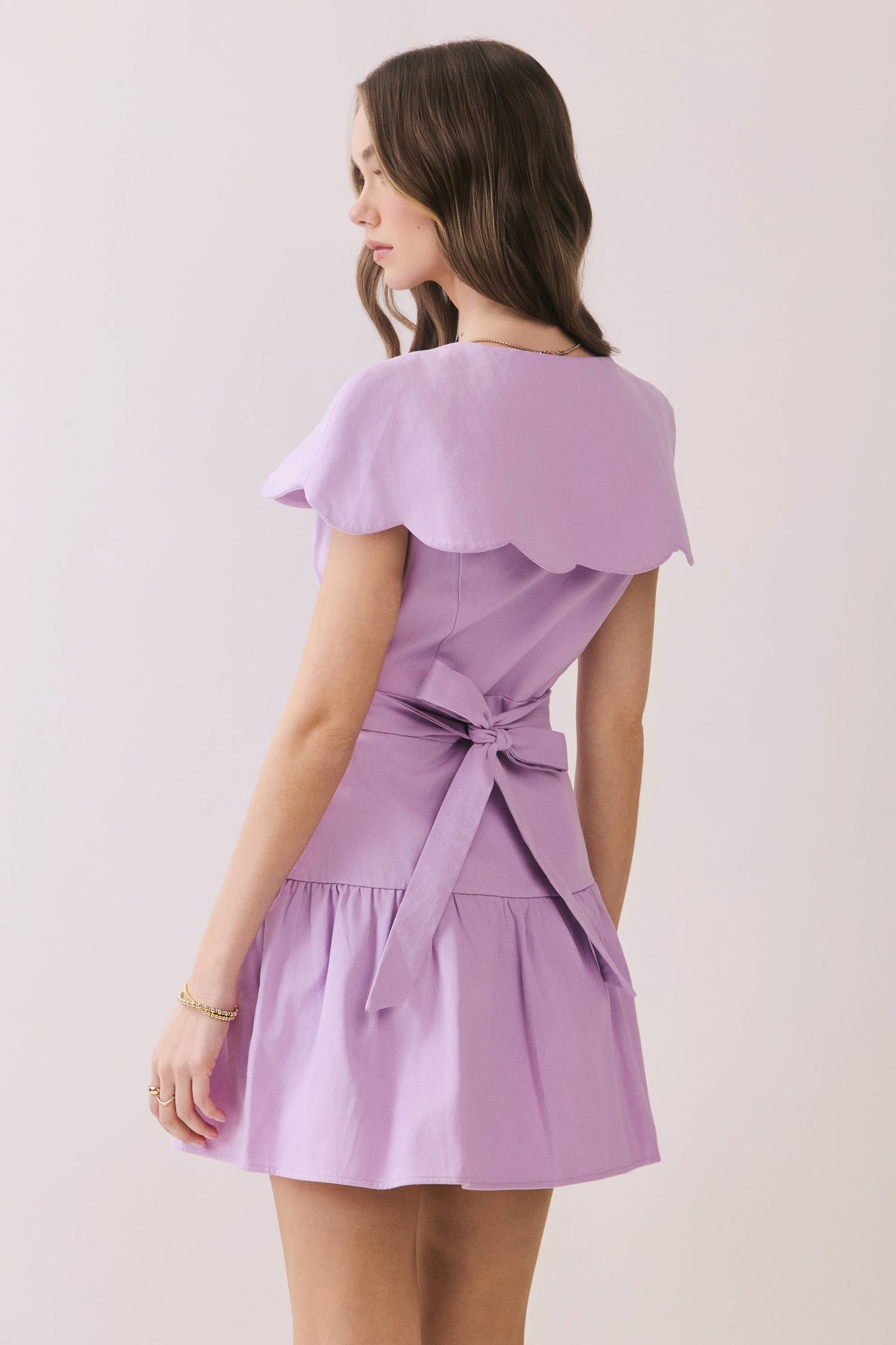 Scalloped Collar Mini Dress