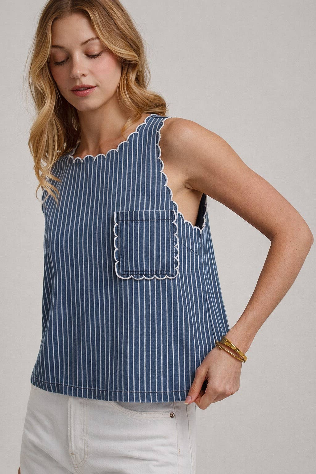 Amy Denim Stripe Top