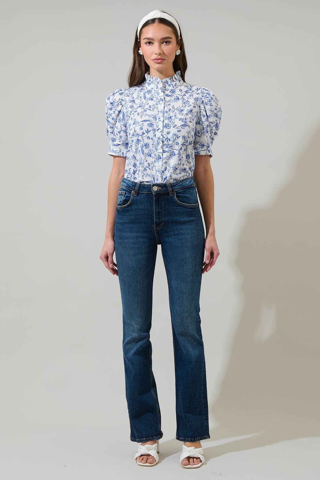 Charlotte Blue Toile Blouse