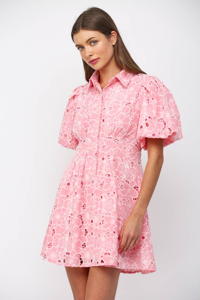 Camille Lace Puff Sleeve Dress