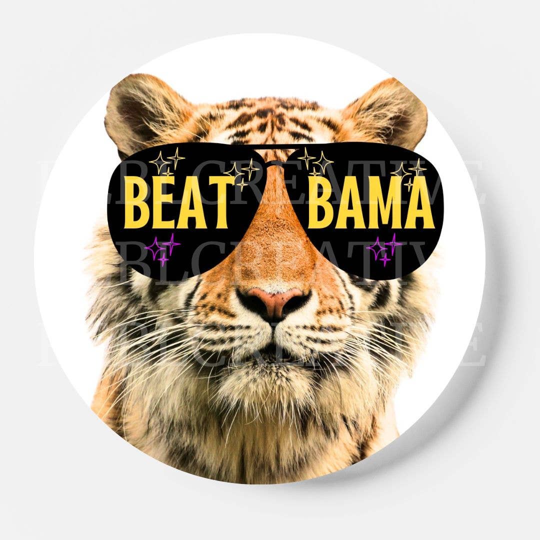 Starry Eyed Tiger - Beat Bama - Game Day Button