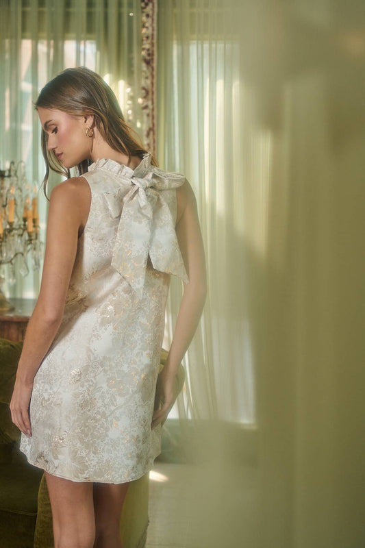 Jaiyana Jacquard Benson Trapeze Mini Dress