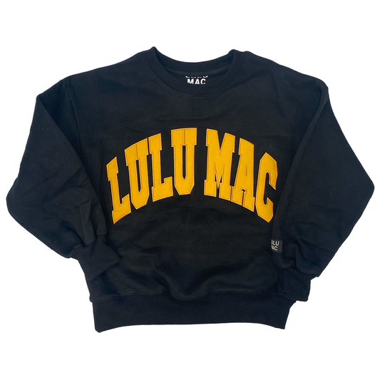 Lulu Mac Black/Yellow-Stitch Crew