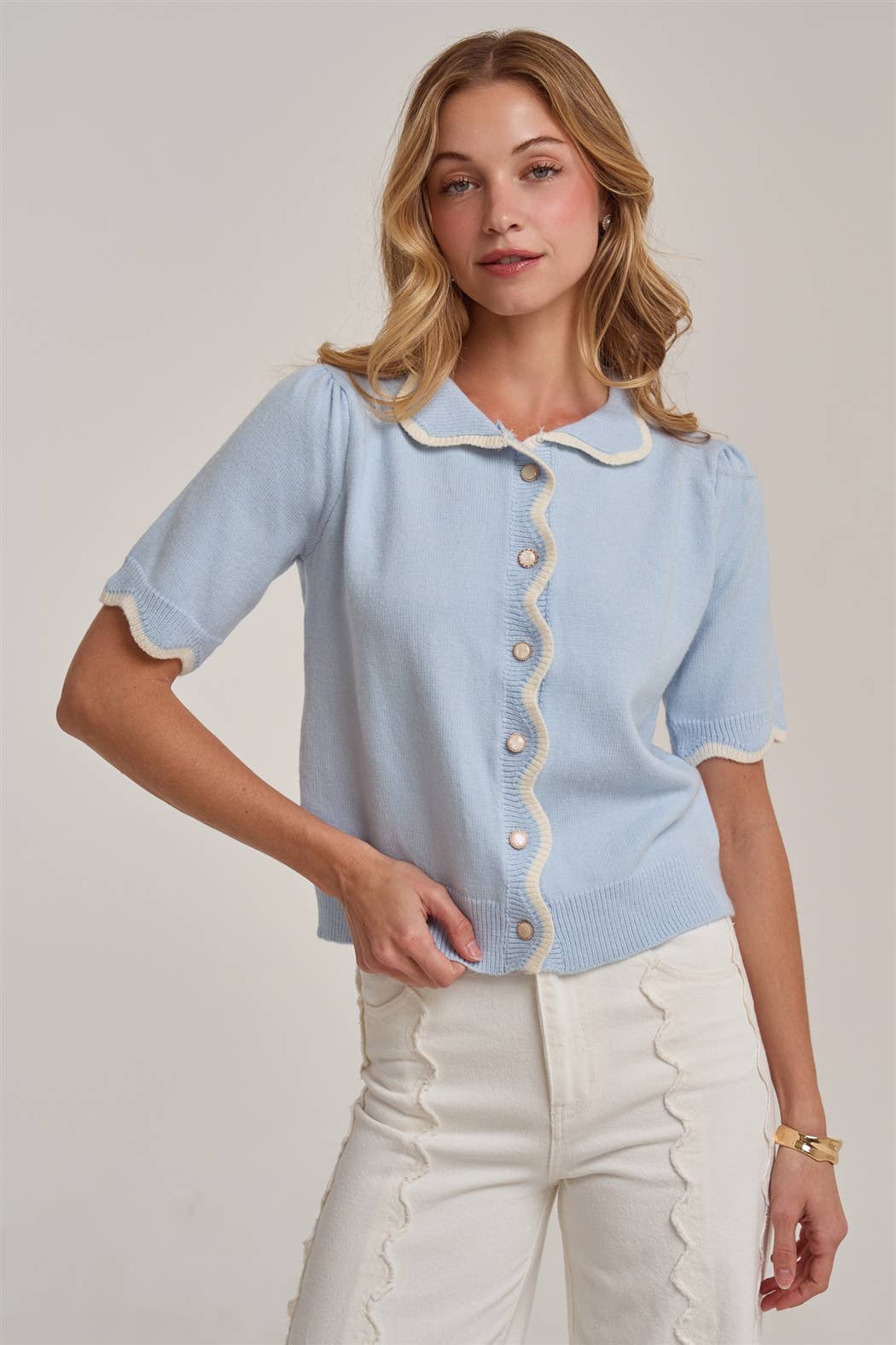 Charlotte Scallop Collar Cardigan