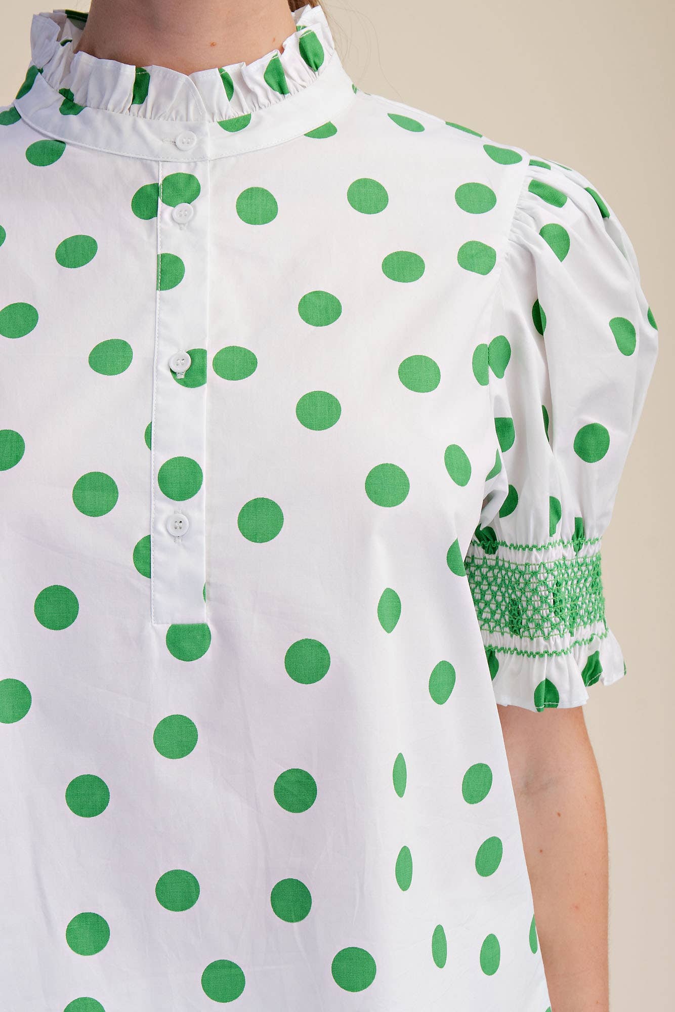 Rosalie Polka Dot Ruffle Blouse
