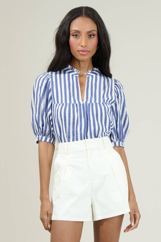 Bennett Stripe Puff Sleeve Top