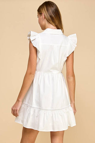 Ella Ruffle Sleeve Shirt Dress