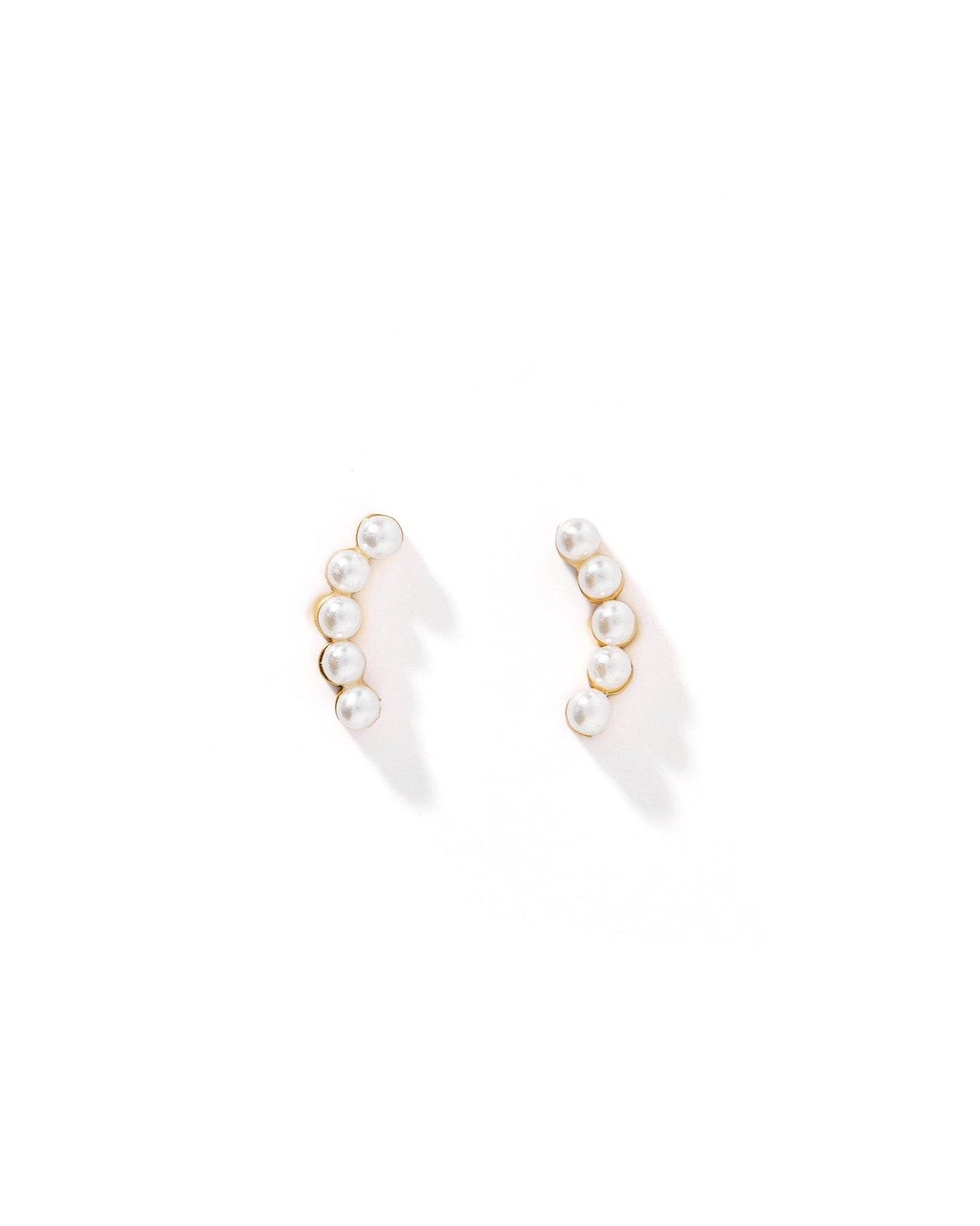Screwback Stud Earrings - Abigail Pearl Gold