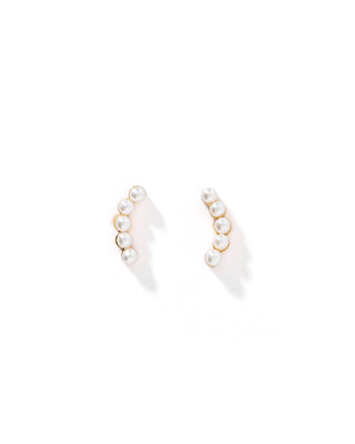 Pair of pearl earrings on a white background