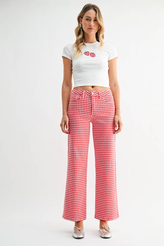 Sophie Gingham Straight Leg Pants