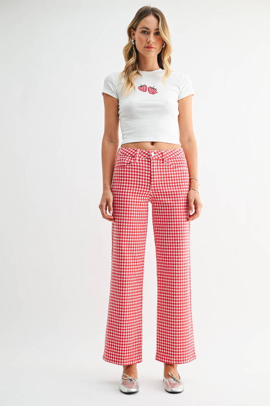 Sophie Gingham Straight Leg Pants