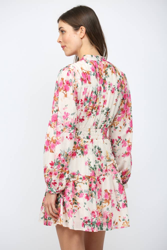 Sienna Bloom Tie-Neck Dress