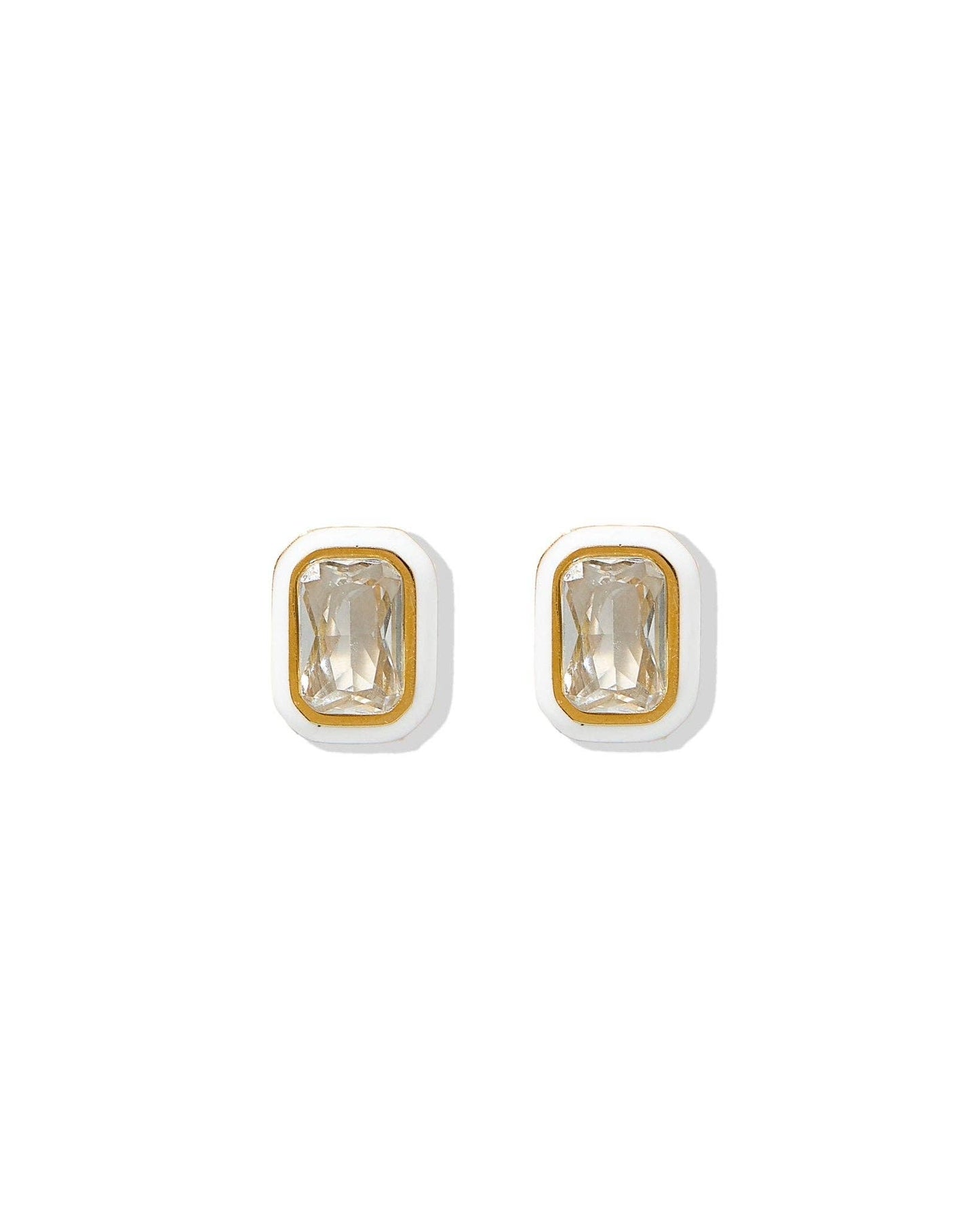 Screwback Stud Earrings - Whitney White Marshmallow