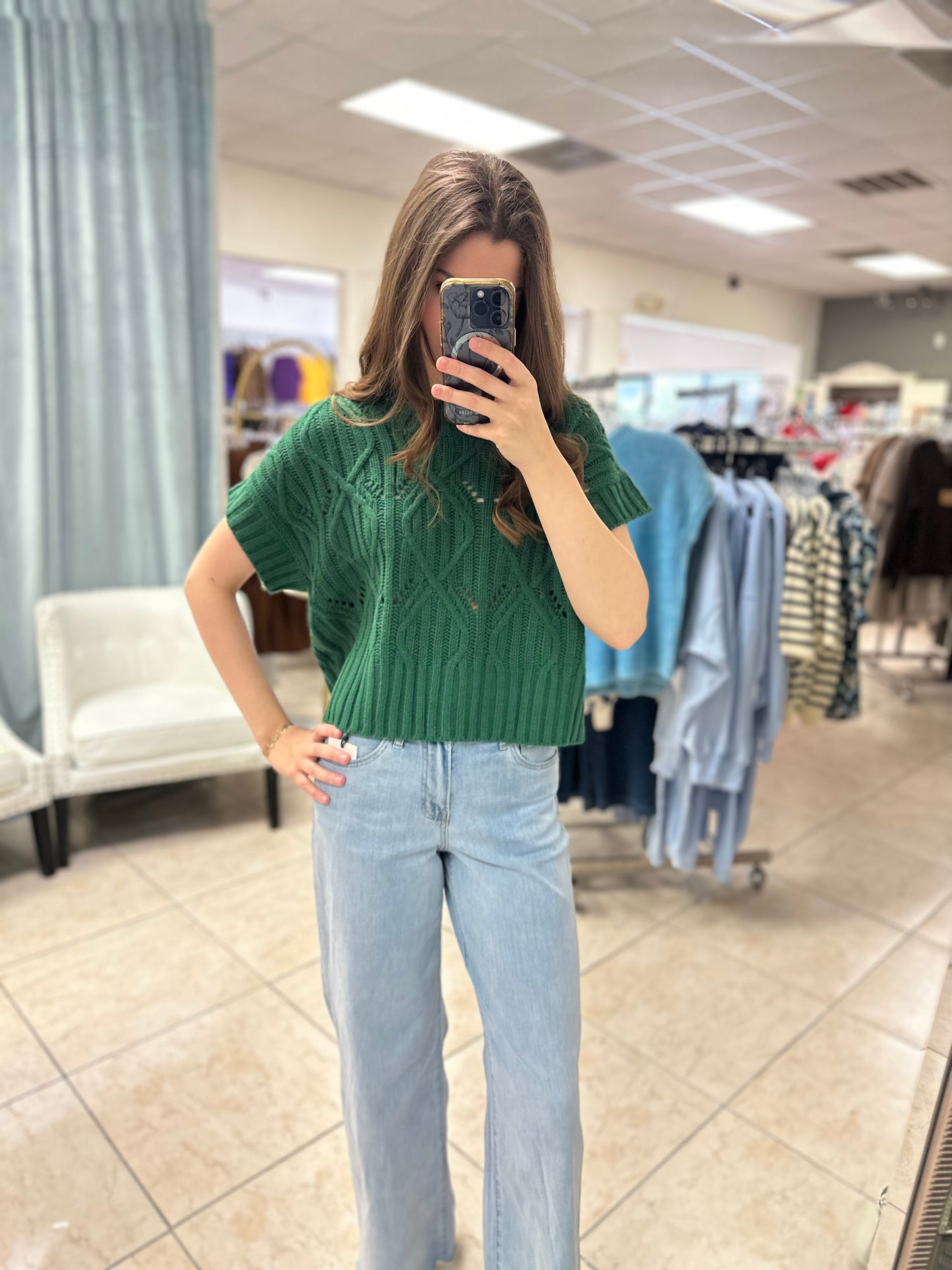 Classic Cable Knit Sweater Top