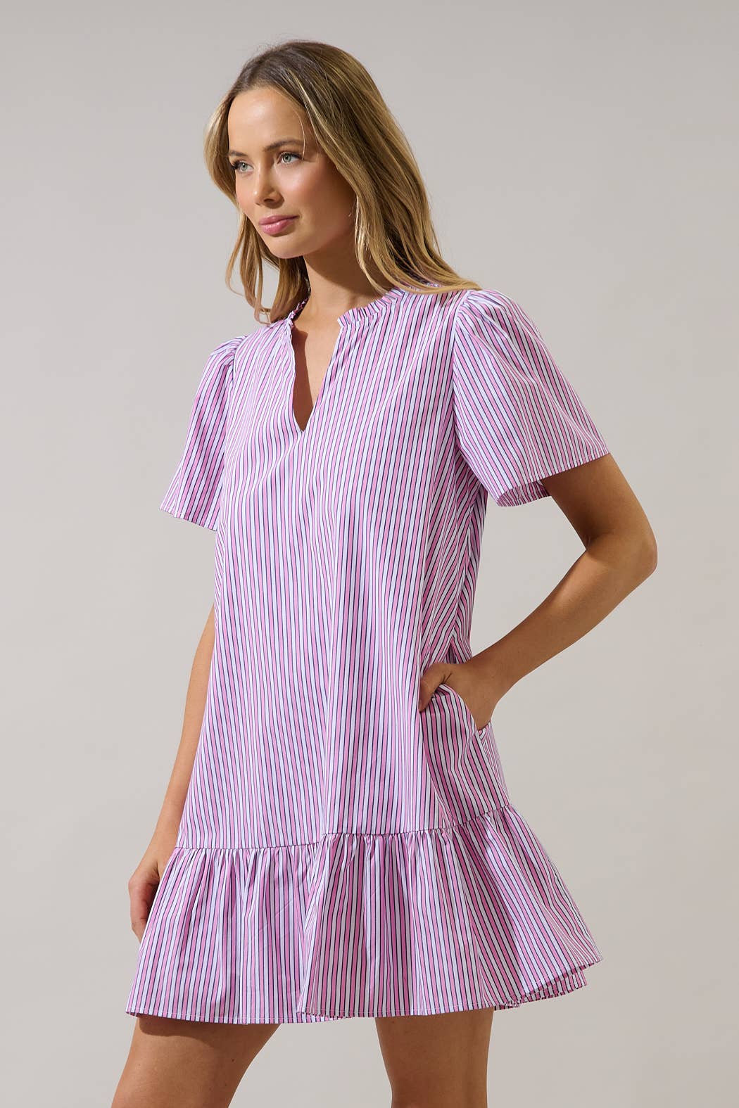 Pink Lemonade Stripe Mini Dress