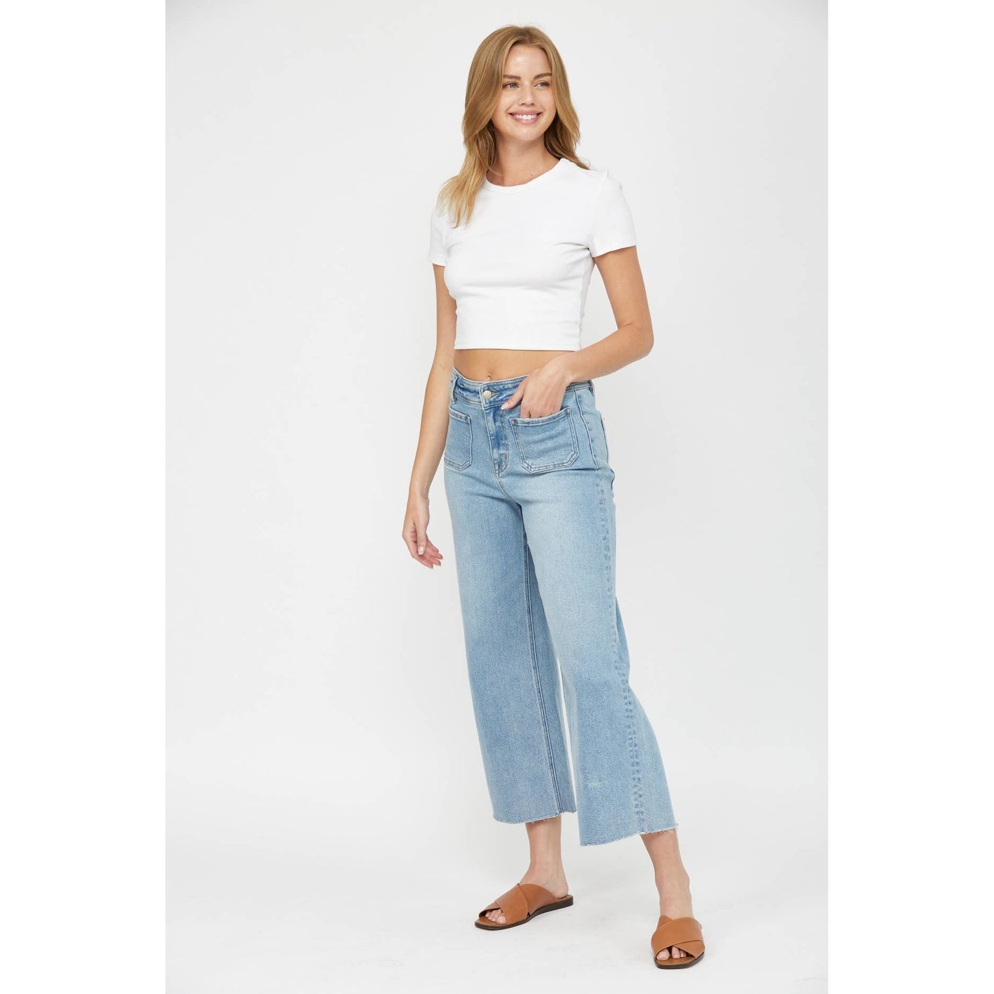 Harper Cropped Wide Leg Jeans