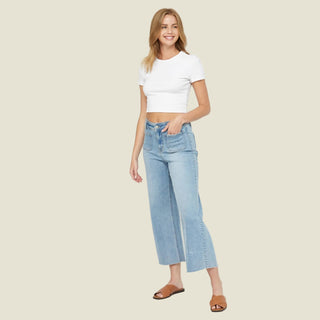 Harper Cropped Wide Leg Jeans