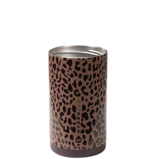 Leopard print Hydro Flask tumbler on a white background