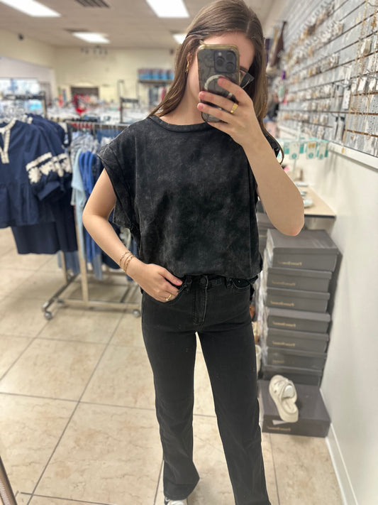 Washed Black Muscle Tee