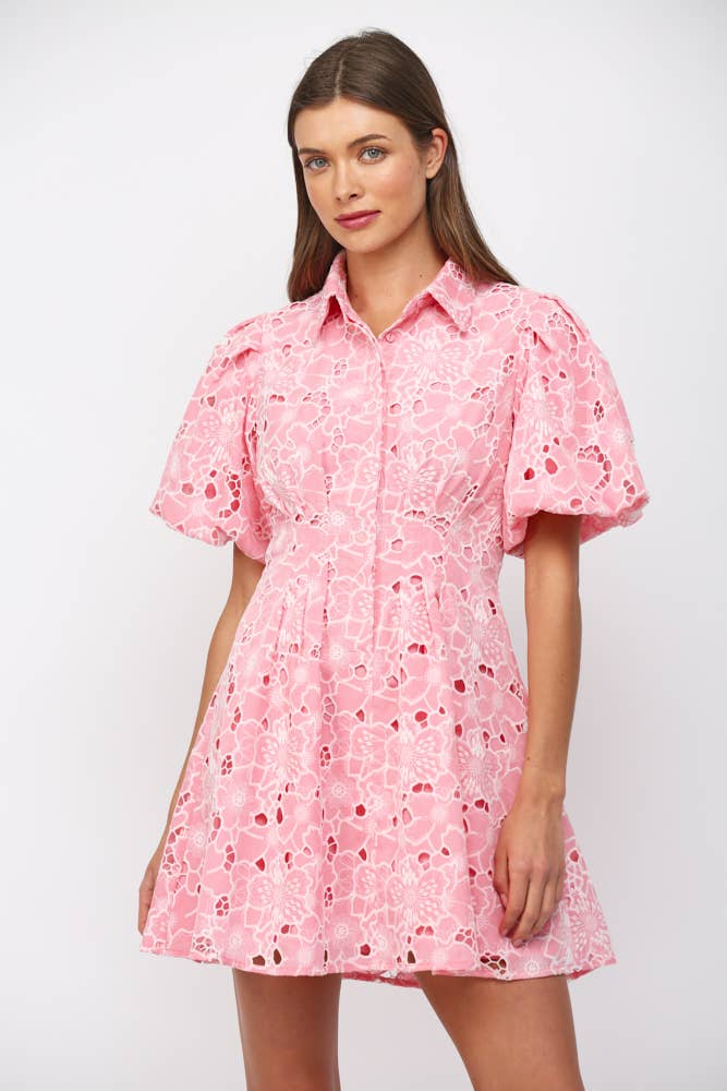 Camille Lace Puff Sleeve Dress