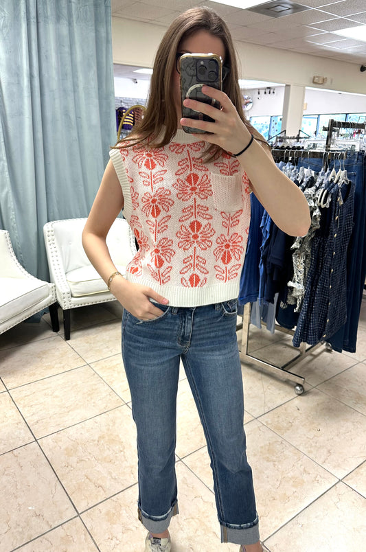 Peach Blossom Knit Tank
