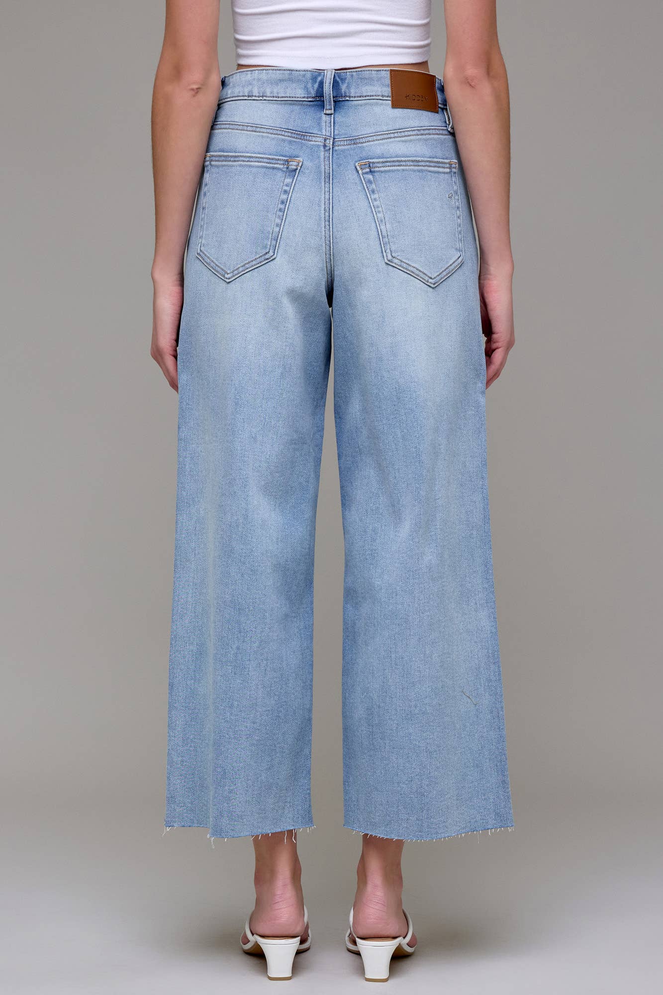 Palmer Light Wash Cropped Wide Leg Jeans