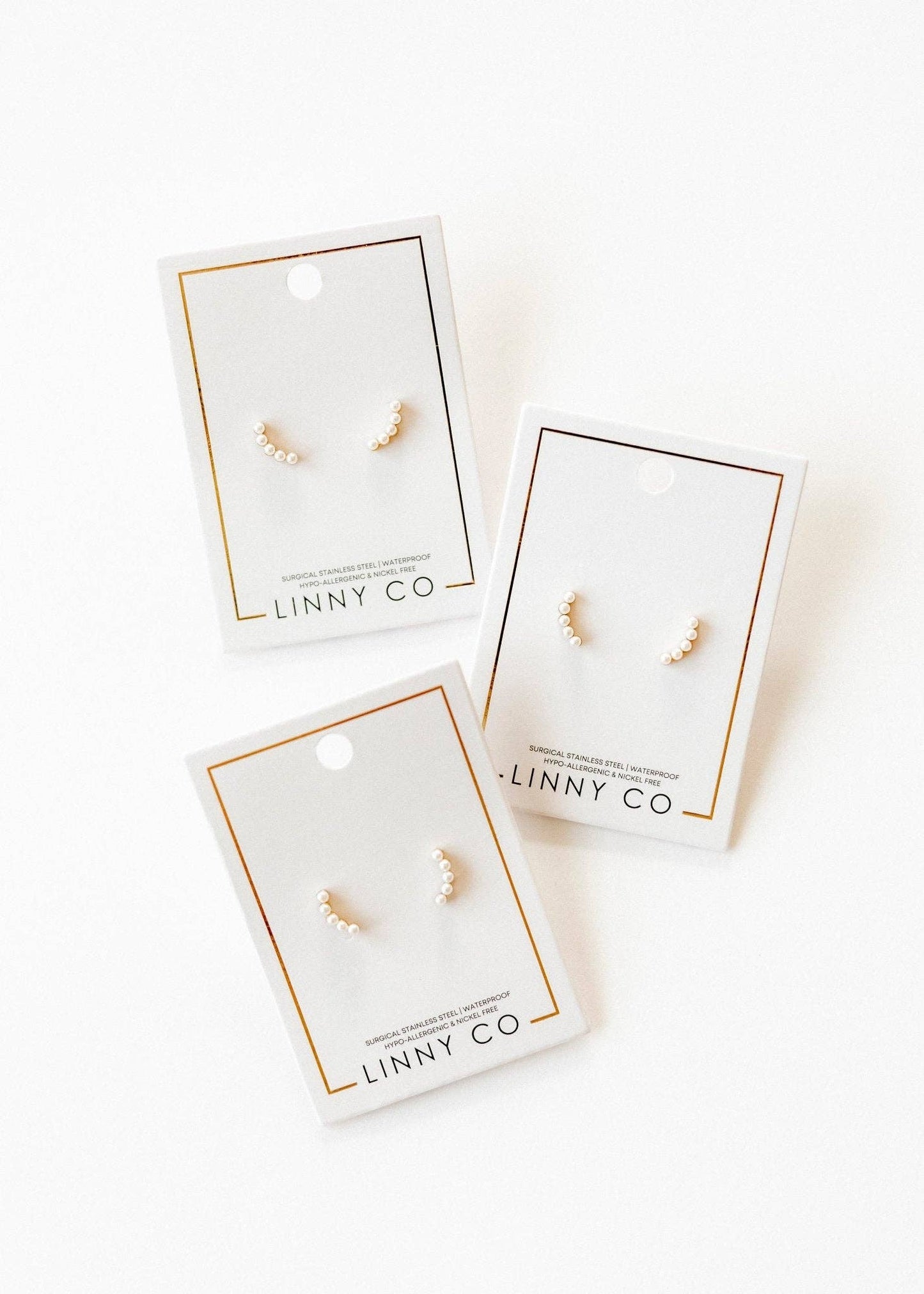 Screwback Stud Earrings - Abigail Pearl Gold