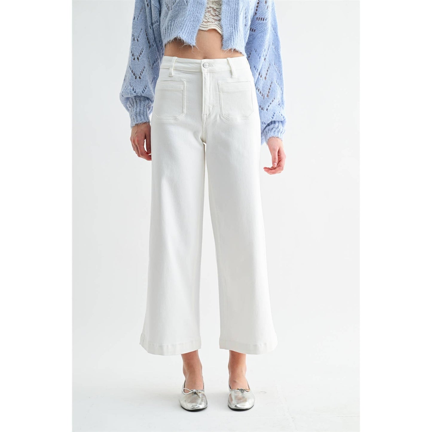 Colette High Rise Ankle Wide Leg Jeans